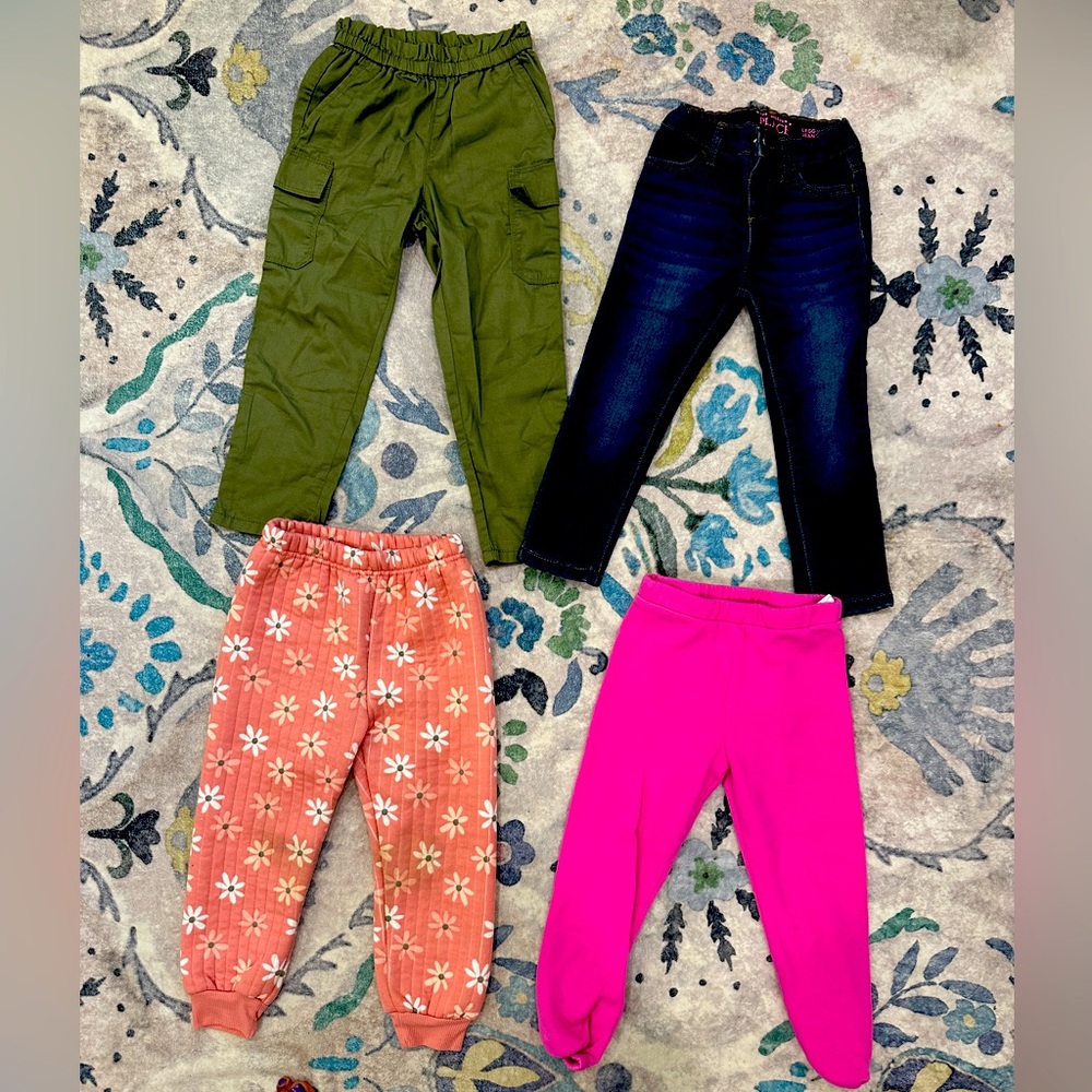 The Children's Place Kids Bottoms Set - Olive, Navy, Coral, and Fuchsia